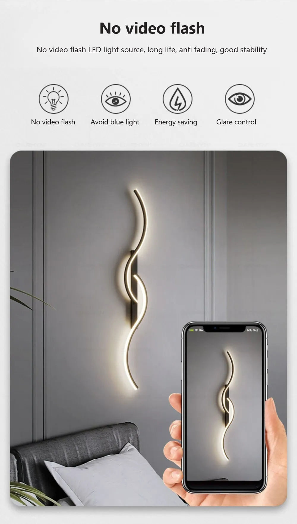 Modern LED Wall Lamp for Bedroom & Living Room