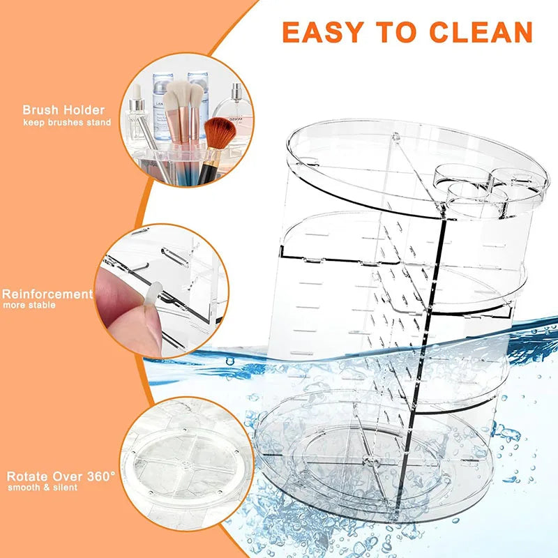 GlamSpin – 360° Rotating Makeup & Cosmetic Organizer