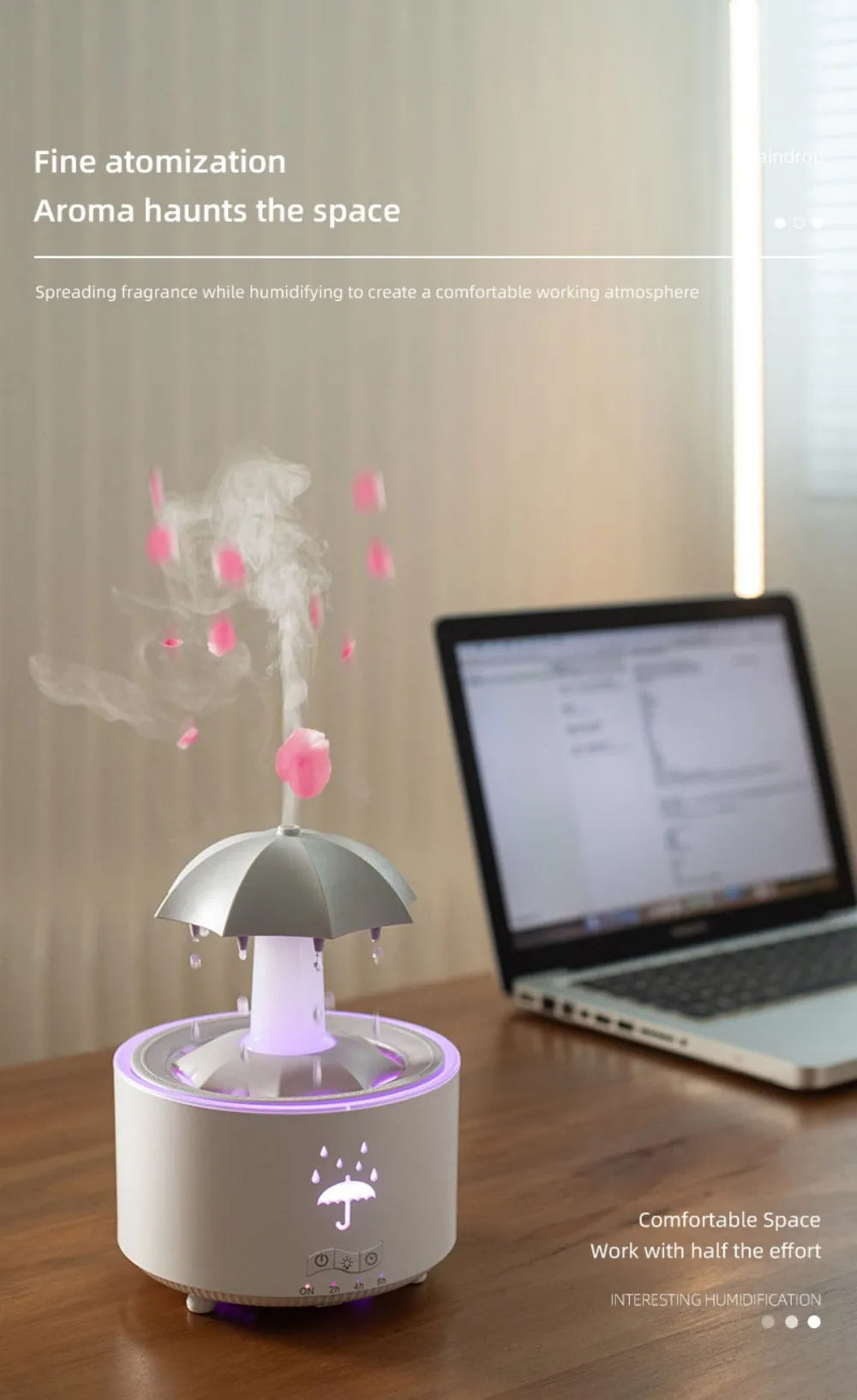 Rotating Umbrella Air Humidifier with Colorful Night Light 🌈