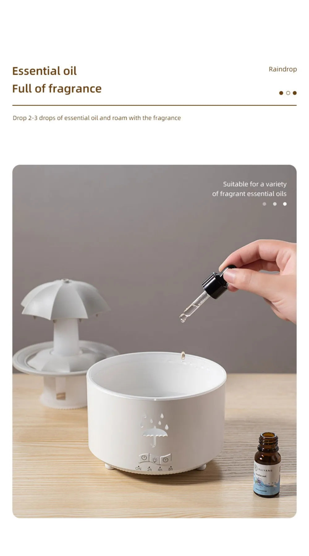 Rotating Umbrella Air Humidifier with Colorful Night Light 🌈