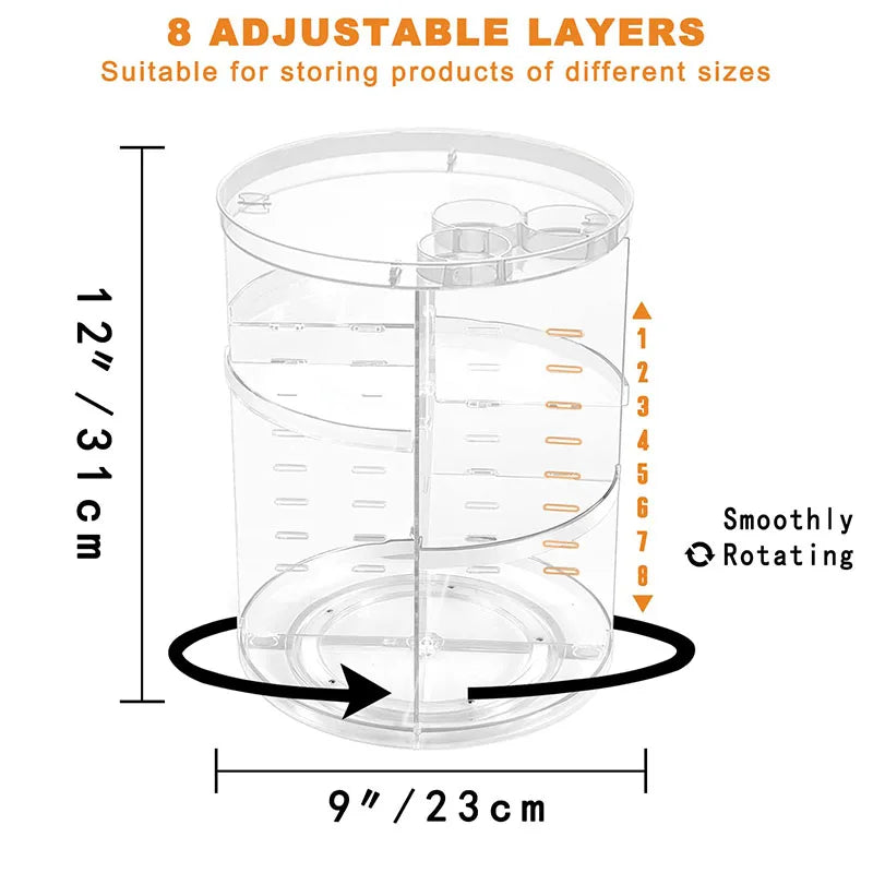 GlamSpin – 360° Rotating Makeup & Cosmetic Organizer